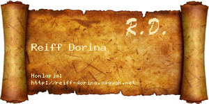 Reiff Dorina névjegykártya
